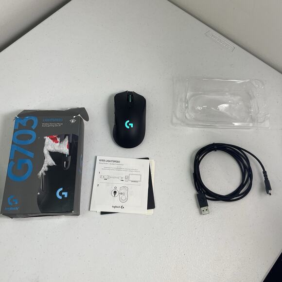 Logitech G703 Wired Mouse NO DONGLE Tested & Working Lightspeed 910-005638 - Picture 1 of 8